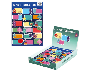 Kerst naametiketten 18 stuks op A4 vel
