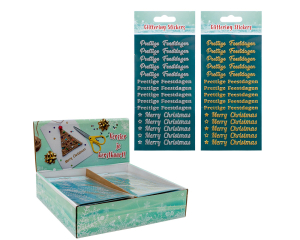 Stickers Prettige Feestdagen goud/zilver