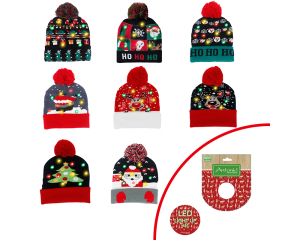 Kerstmuts gebreid LED