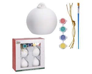 Schilderset incl. 4 kerstballen, 4x 3ml verf, kwast, hanger