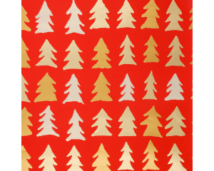 Toonbankrol Kerst Bomen op rood 150mx50cm