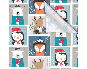 Toonbankrol Kerst Kaderdieren 2-z  250mx50cm