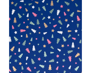 Toonbankrol Kerst Bomen Mix blauw150mx50