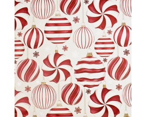 Toonbankrol Kerstballen rood/wit 150mx30cm