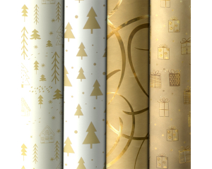 Kerstpapier Golden Winter 1,5mx70cm