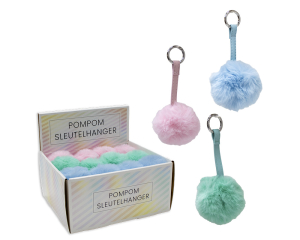 Pompom sleutelhanger Pastel