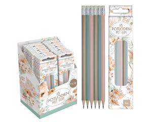Potlodenset HB + gum Bloom