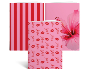 Schrift A5 lijn Pink - set van 3